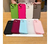 Funda de teléfono suave de color puro para iPhone 16, 15, 14 Pro Max, 13, 12, 11, carcasa de TPU transparente delgada a prueba de golpes iPhone 13 Pro Max rojo