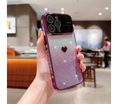 Funda de lujo con purpurina brillante para iPhone 15 14 Plus 13 12 11 Pro Max Cubierta de protección de cobertura de lente completa para iPhone13 iPhone14 iPhone15 Funda a prueba de golpes For iPhone 12 Pro negro