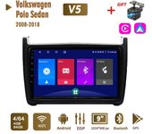 Radio estéreo para coche Android para Volkswagen Polo Sedan 2008-2018, 2 Din, multimedia, Carplay, navegación, autorradio, GPS, WIFI, unidad principal de 4 + 64 GB 1+16GB