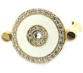 Anillo 'Calypso' blanco chapado en oro (doble cara) 54 oro