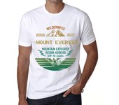 Camiseta vintage para hombre, camiseta gráfica, Mountain Explorer, Monte Everest, blanca XS blanco