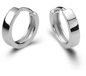 Pendientes Huggie de joyería de aro redondos lisos y frescos unisex one size plata