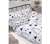 PriceRightHome Juego de funda de edredón con diseño de oso escandinavo Junior gris/negro
