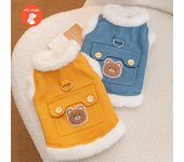 Ropa cálida para mascotas, abrigo con estampado bonito, camisa para perros y gatos pequeños y medianos, chaqueta, traje de invierno para Bulldog Francés y Chihuahua S