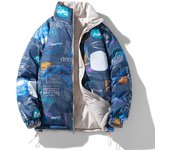 Abrigo acolchado cálido de invierno para hombre, ropa de doble cara, abrigo holgado de marca de moda para estudiantes, pareja con chaqueta acolchada S