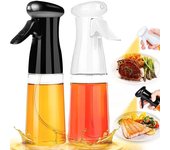 Pulverizador de vidrio para aceite de cocina, pulverizador de aceite de 200ML para cocinar, pulverizador de aceite de oliva de calidad alimentaria, 1 ud. negro