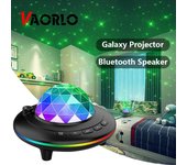 VAORLO RGB cielo estrellado proyector lámpara de noche romántica colorida luz nocturna inalámbrico Bluetooth altavoz reproductor para niños cumpleaños Navidad regalos de vacaciones negro