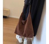 Bolso de mano de gran capacidad de color sólido para mujer Bolso de mano para axilas café