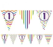 Creative Party Banner de primer cumpleaños con estampado de papel One Size negro