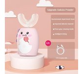 Cepillo de dientes eléctrico ultrasónico en forma de U para niños, recargable, automático, inteligente, de cerdas suaves, limpieza dental