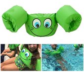 Niños niños bebé flotador brazo natación dibujos animados vida flotador chaqueta chaleco de seguridad verde