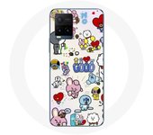 Coque pour Vivo Y21s 2021 / Y21 2021 BTS Bangtan Sonyeondan BT21 Van Tata Chimmy Cooky Rj Koya Mang Et Shooky