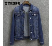 Chaqueta Vaquera para Mujer Chaqueta Informal Simple Top Corto para Mujer Cuello Polo Manga Larga Abrigo Cárdigan Primavera Otoño Abrigo Punk Tendencia De Moda XXXL azul brillante