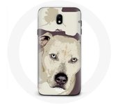 Coque pour samsung galaxy S4 Chien de Pitbull Blanc