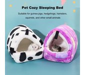 Nido para hámster, linda cama para dormir para animales pequeños, casa para hámster, mini mascota, nido cálido y acogedor de invierno para conejos, ardillas y cobayas. M blanco