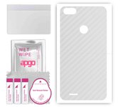 apgo Protective Skin Sticker for the back compatible with Tecno F2 LTE, Wrap Film, Foil, Vinyl - Pattern Transparent Carbon