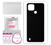 apgo Protective Skin Sticker for the back compatible with Realme C21, Wrap Film, Foil, Vinyl - Pattern Matte Black