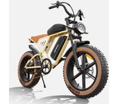Bicicleta eléctrica urbana con motor Jansno X70 de 250 W, baterías duales de 48 V, 14 Ah y 48 V, neumáticos integrados de 20 x 4 pulgadas, velocidad de 40 a 50 km/h, 7 velocidades. naranja