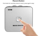 ezcap Digital Audio Música Digitalizador Convertidor 3.5mm RCA Analógico-2-MP3 Blanco EU Plug plata