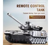 Nuevo tanque RC, vehículo blindado de cuatro vías, modelo de tanque con orugas, camión militar, simulación de sonido, tigre, juguete para niños, regalo, juguete recargable para niños German Tiger azul