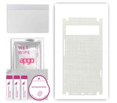 apgo Protective Skin Sticker for the back+sides compatible with Google Pixel 6, Full Wrap Film, Foil, Vinyl - Pattern White Fabric