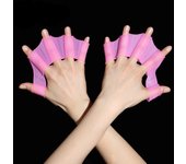 1 par de aletas de natación de silicona, aletas para hombres, mujeres y niños, para piscina, deportes, entrenamiento profesional, dedos palmeados, guantes, equipo de paletas S color rosa