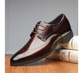 2023, zapatos Oxford con punta de ala para hombre, dibujo de alambre de Metal de imitación, zapatos de vestir Brogue de cuero gris, zapatos formales de negocios para hombres 38 gris