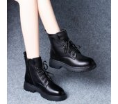 Botas Martin para mujer, nuevas botas hasta el tobillo con cordones y suela gruesa de pierna corta para otoño e invierno, además de botas Martin de invierno de forro polar 35