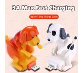 VAORLO lindo Cable de carga para perros 'deportivos' para Micro tipo C IOS compatible con transmisión de datos Cable de carga rápida USB de alta calidad For Micro blanco