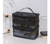 Bolsa de malla para almacenamiento de artículos de lavado, organizador de maquillaje, caja de cosméticos para el cuidado de la piel, contenedor de plástico, bolso de mano para mujeres y hombres, para el baño