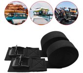 2 piezas de cable de tensión para portaequipajes de coche, hebilla de leva, correa de amarre, bolsa de equipaje, herramienta de fijación de liberación rápida para motocicleta, kayak y bicicleta One Size negro