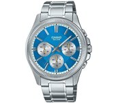 Casio Reloj analógico Enticer de acero inoxidable con esfera azul hielo y cuarzo MTP-1375D-2A2 para hombre azul
