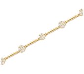 Les Trésors De Lily [E9205] - Pulsera chapada en oro 'Flores de Cristal' de oro blanco - 6 mm blanco