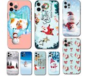 Bonita funda navideña para iPhone 5, 5s, 2020, 6, 6s, 7, 8 plus, x, 10, XR, XS, 11, 12, 13, mini pro MAX, carcasa trasera de TPU negra iphone 5 5S SE 2016