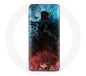 Coque pour Samsung Galaxy A8 Plus fond de texture abstraite rouge noir bleu