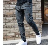 Pantalones Cargo informales para hombre, ropa informal estilo Hip Hop, pantalones para correr, pantalones de moda con múltiples bolsillos, pantalones de chándal informales para hombre 2XL negro