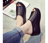 Sandalias de mujer Zapatillas Nueva moda de verano Zapatos de playa con tacón de cuña ranurados 35 blanco