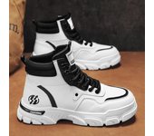 Botas cortas de trabajo de invierno blancas para hombre, botas de moto de moda británica, zapatos casuales deportivos para exteriores de moda, novedad 2024 39 beige