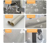 Bolsa para asiento de coche para perros y mascotas, cesta impermeable, hamaca plegable, bolsa transportadora para mascotas, malla de viaje de seguridad para perros pequeños y gatos gris