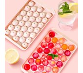 33 bolas de hielo redondas, bandejas de hielo para congelador, fáciles de soltar y resistentes. Máquina de hielo en bolitas pequeña para bebidas, café y cócteles. azul