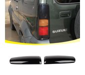 Cubiertas de luces traseras, carcasa de lámpara trasera, decoración de luz trasera ABS para Suzuki Jimny 2007-2017, accesorios exteriores (Negro ahumado) fresno negro