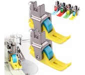 Prensatelas para máquina de coser con dobladillo enrollado, guía de cremallera invisible, prensatelas con rodillo para costura industrial doméstica. naranja