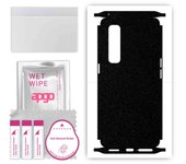 apgo Protective Skin Sticker for the back+sides compatible with Oppo Find X2 Pro, Full Wrap Film, Foil, Vinyl - Pattern Matte Black