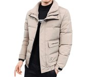 Abrigo de invierno acolchado de algodón para hombre, chaqueta acolchada, ropa de invierno con cuello de piel M