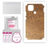 apgo Protective Skin Sticker for the back+sides compatible with Oppo A15, Full Wrap Film, Foil, Vinyl - Pattern Rusty Copper