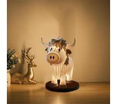 Lámparas de mesa pequeñas con USB de estilo granja, luz de noche LED con forma de vaca, lámparas recargables a batería con forma de vaca, luz de mesita de noche con forma de vaca