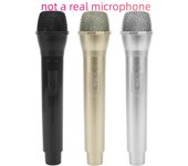 Micrófono de utilería realista para espectáculos de baile de Karaoke, accesorio de micrófono de práctica para Karaoke negro