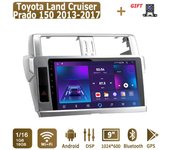 Radio de coche Android para Toyota Land Cruiser Prado 150 2013-2017 Reproductor multimedia Unidad principal Navegación GPS estéreo BT WIFI 1 + 16 GB 1+16GB