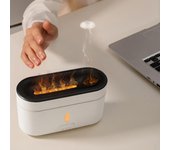 Humidificador ultrasónico de llama simulada, máquina de niebla fría, difusor de aromaterapia, espray de medusas blanco