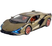 1/24 Lambor Sian FKP37 Aleación Diecast Coche deportivo Juguete Modelo Simulación Ala trasera Elevación Pull Back Modelo Adorno Niño Regalo Colección negro